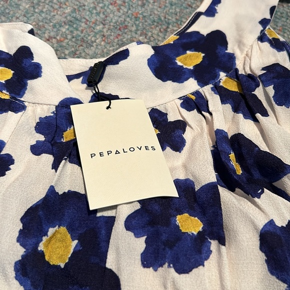 NWT Pepaloves X-small Blue Flowers Maxi Dress - Picture 13 of 14